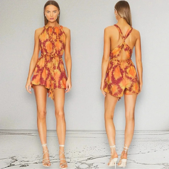 NEW ULLA JOHNSON Shaina Romper Red Topaz Size 8 - Picture 14 of 14